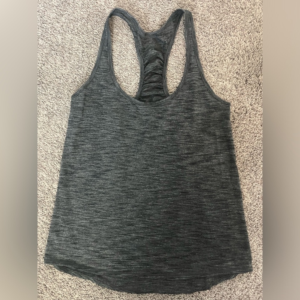 Lululemon womens heather charcoal racer back tank top (no size-listed small?)